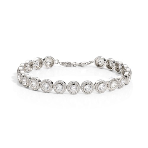 Bracciale Tennis AMEN In Argento 925 Rodato – Zirconi Bianchi, Lunghezza Regolabile 18-21 Cm – Regalo Donna Elegante
