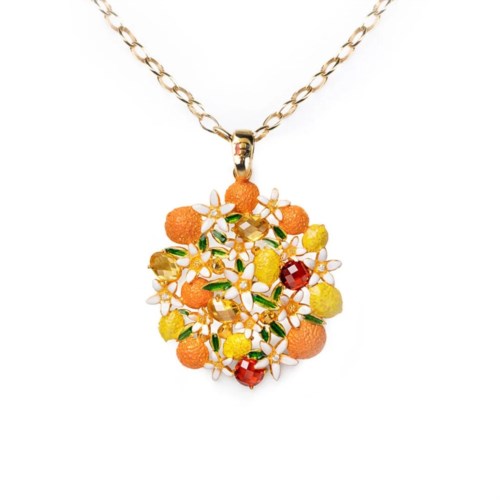 Orecchini collana fiori di zagara smalti