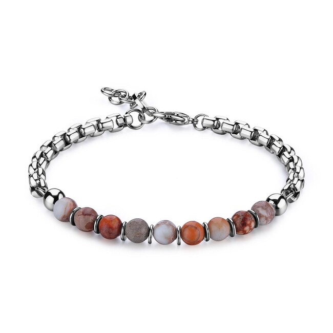S'Agapõ Bracciale Donna Droplet - Acciaio 316L Oro 14K Con Cristalli - Simboli Luna E Stelle - Ipoallergenico
